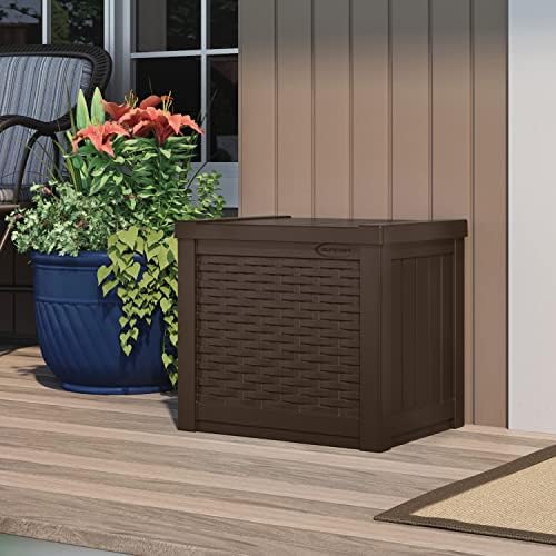 Suncast 2 Pack 22-Gallon Small Deck Box - Lightweight Resin Storage Container...