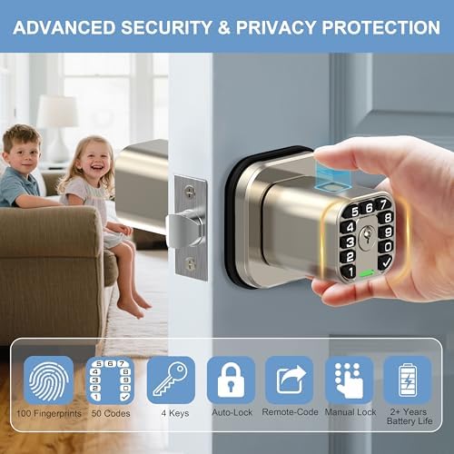 Richelock IU53 Double-Sided Fingerprint & Keypad Door Lock, All-Weather, ...