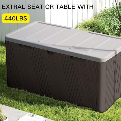 Kingdura 110 Gallon Outdoor Storage Box, Waterproof Resin Deck Box for Indoor...
