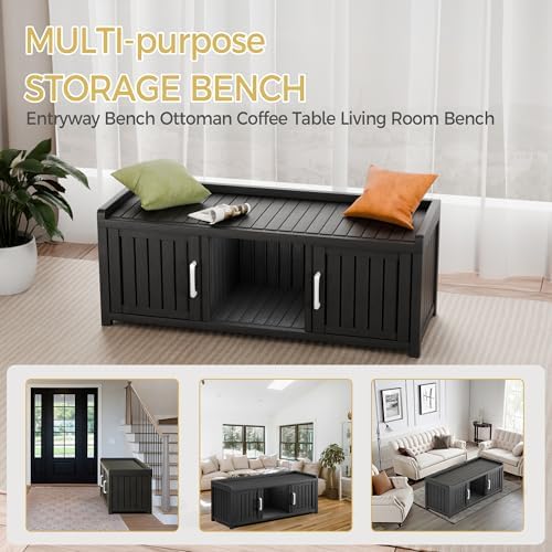 Storage Bench - Waterproof Resin Shoe Bench with Adjustable Shelves - Indoor ...