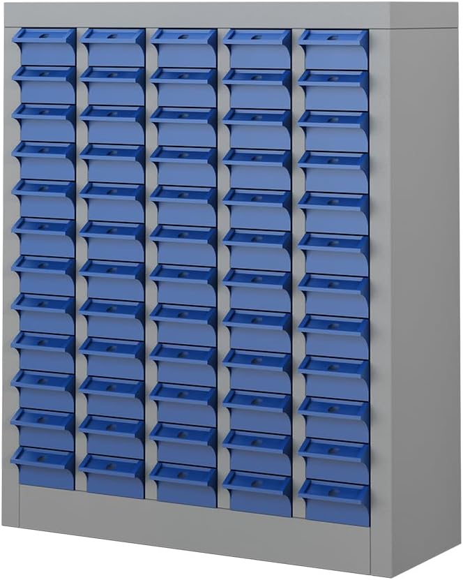Yeeoy 60 Drawers Parts Cabinet, Nut and Bolt Storage Organizer, Grey