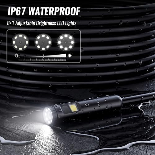 WORKPRO 4.3" Endoscope Camera with Light, 1920P HD Dual Lens Borescope
