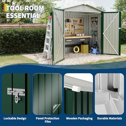 Garvee 6x4 FT Storage Shed – 130 Cu Ft, Sloped Roof, Weatherproof