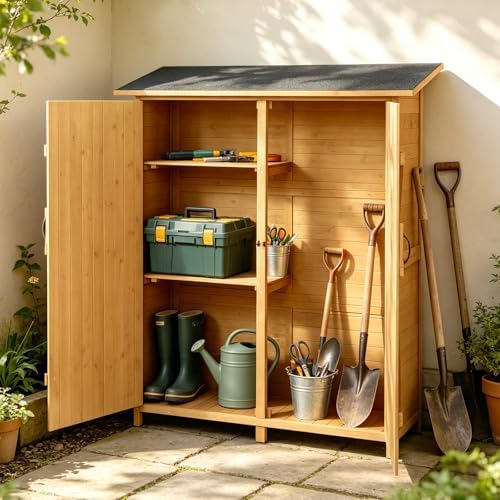 VINGLI Upgraded Outdoor Wooden Storage Shed, Extra Large Garden Shed Outside ...