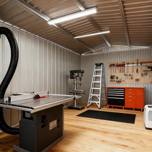 10X14 FT Outdoor Storage Shed, Durable Metal Outside Storage with Lockable Do...