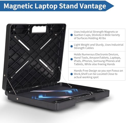 Magnetic Toolbox, Magnetic Laptop Stand Portable Workstation with Magnets