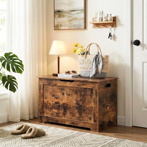 SUPER DEAL Storage Chest, 30 inches Chest Box Organizer with 2 Safety Hinges,...