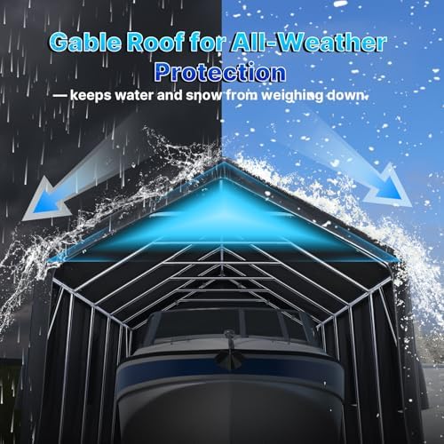 ADVANCE OUTDOOR 13x20 ft Carport 2 Roll up Doors & Vents Outdoor Portable...