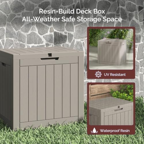 Sersper 30 Gallon Deck Box, Outdoor Lockable Storage Resin Box for Package-Sp...