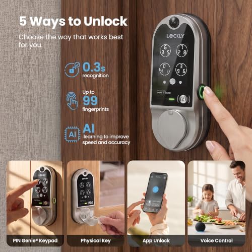 Lockly Vision Video Smart Lock with Video Camera/2-Way Audio Doorbell