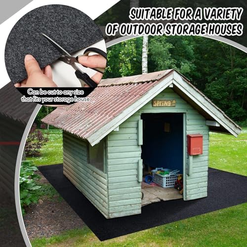 Shed Floor Mat 9.8 x 12 ft, PE Backing for Large Sheds, Garage and Workshop