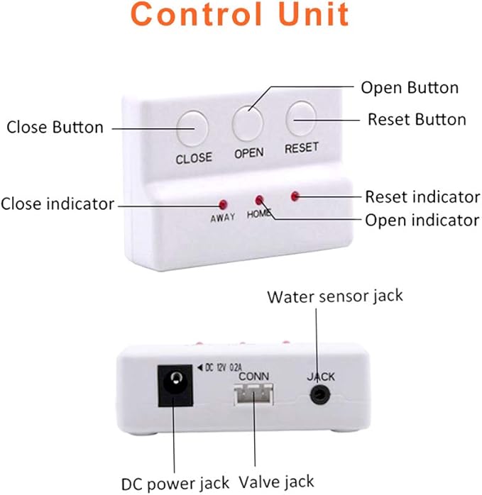 E-SDS Water Leak Detector with Shutoff Valve, Sensors and Sounds Alarm