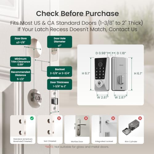 DESLOC WiFi Fingerprint Smart Keypad Door Lock D110 Plus with App Control