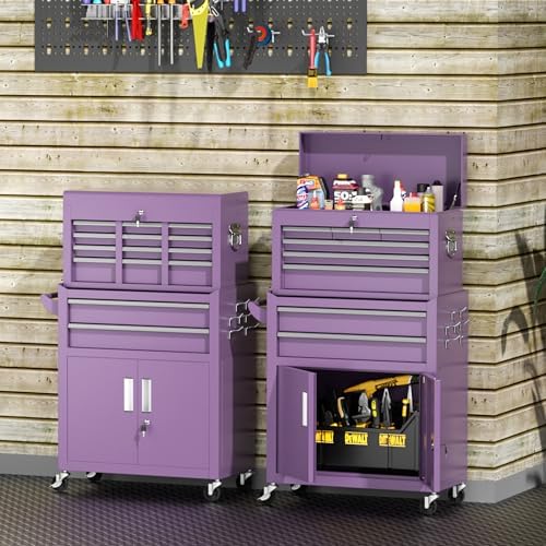 INTERGREAT Tool Chest, Assembled 8-Drawers Rolling Tool Chest with Wheels, De...