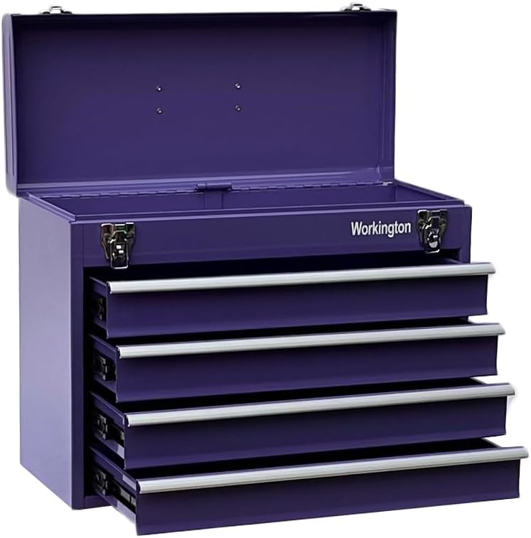 Workington Portable Metal Tool Chest with 4 Drawers, 20" 4-Drawer Tool C...