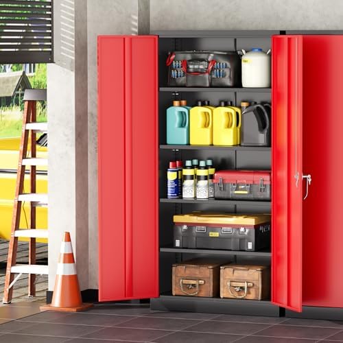 INTERGREAT Metal Garage Storage Cabinet with Lock, 72" Storage Cabinet w...
