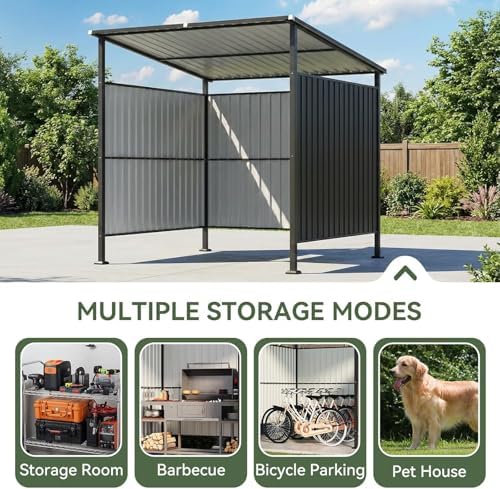 Aoxun 6x6FT Outdoor Shed Grill Shed, Grill Gazebo, Black