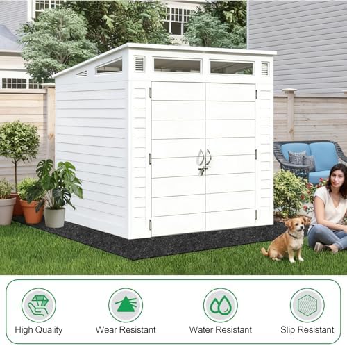 ToLanbbt Outdoor Storage Shed Floor Mat, 10 x 10 FT Waterproof Carport Mat, W...
