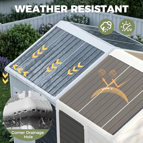 Restland 8x6 FT Resin Storage Shed with Floor & Windows
