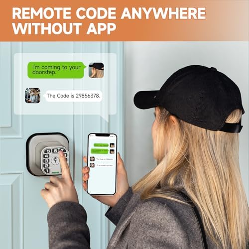 Richelock Square Door Knob with Keypad, Keylees Entry Door Lock with Cylinder...