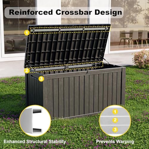DRATO 180 Gallon Deck Boxes Outdoor Waterproof, Lockable Outdoor Storage Box ...