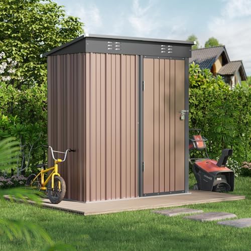 Bealife Metal Garden Tool Shed, Galvanised Steel Tool Shed, Outdoor Storage S...