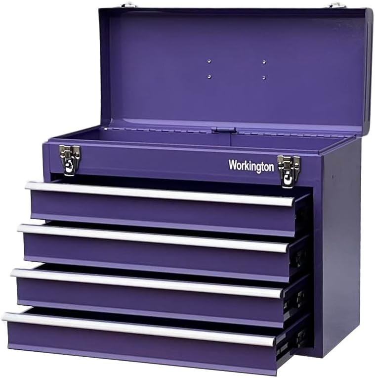 Workington Portable Metal Tool Chest with 4 Drawers, 20" 4-Drawer Tool C...