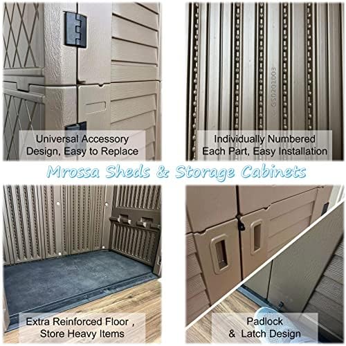 Mrosaa Sheds & Outdoor Storage, 52 Cu.ft Vertical Storage with Floor, Cab...