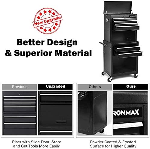 ARLIME 6-Drawer Rolling Tool Chest, Tool Storage Cabinet W/Sliding Drawers, D...
