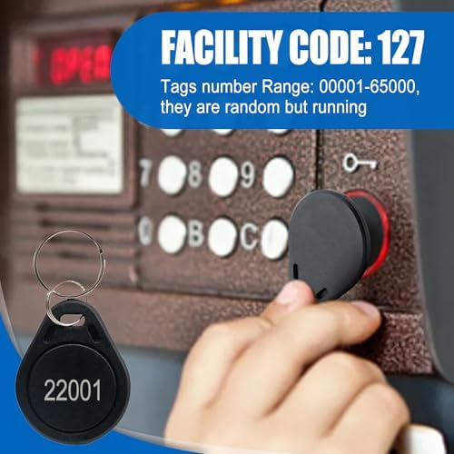 26 Bit Proximity Key Fobs, 50Pcs H I D 125KHZ RFID Key Fob Works with Prox Ke...