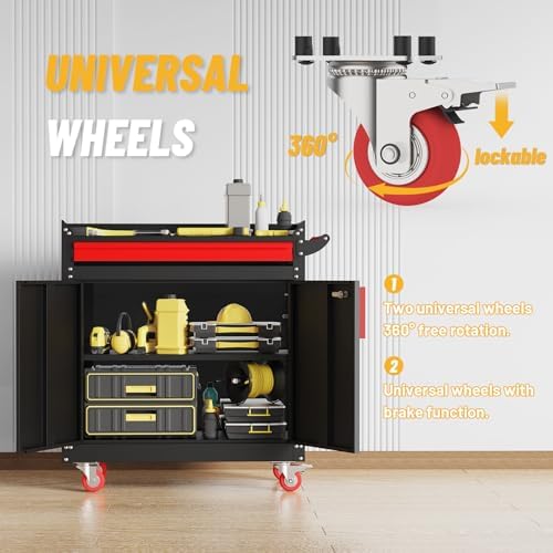 Eltean Rolling Garage Cabinets,Garage Storage Cabinet with Wheels