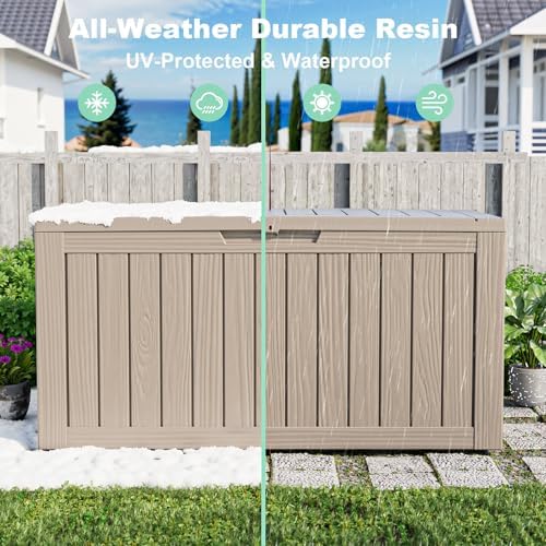 DRATO 80 Gallon Large Deck Box, Outdoor Storage Box for Patio Furniture, Pati...