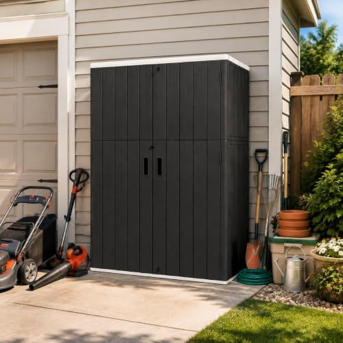 ADDOK 57 Cu.Ft Outdoor Storage Shed,Resin Storage Cabinet with Floor