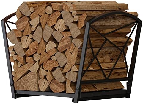 Fire Beauty Folding Iron Firewood Log Rack for Indoor & Outdoor Storage