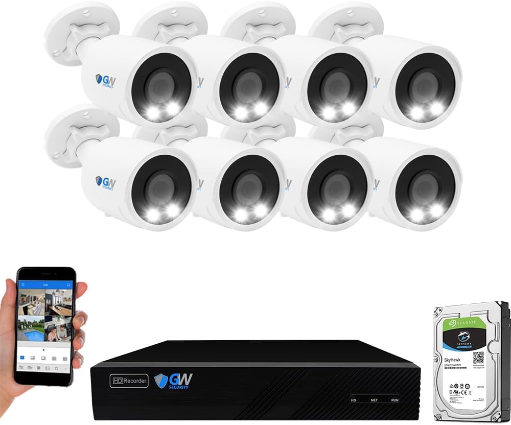 GW Security 8 Channel 12MP NVR 4K AI Face Recognition Human & Vehicle Sma...