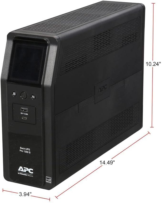 APC Sinewave UPS Back-UPS Pro, 1350VA Battery Backup & Surge Protector
