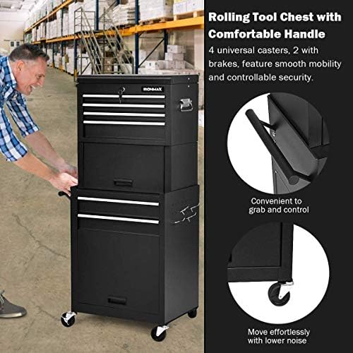 ARLIME 6-Drawer Rolling Tool Chest, Tool Storage Cabinet W/Sliding Drawers, D...