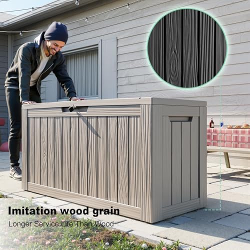 DRATO 80 Gallon Large Deck Box, Outdoor Storage Box for Patio Furniture, Pati...