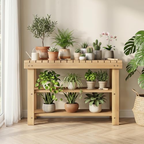 GOFLAME Wooden Shoe Rack Bench, 3-Tier Free Standing Entryway Bench Seat with...