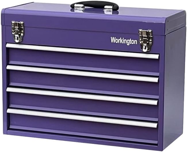 Workington Portable Metal Tool Chest with 4 Drawers, 20" 4-Drawer Tool C...