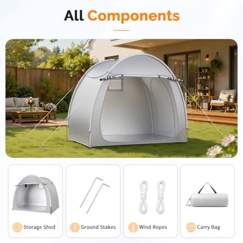 VINGLI Bike Storage Shed Tent for 4-5 Bikes, Outdoor Portable Bicycle Storage...