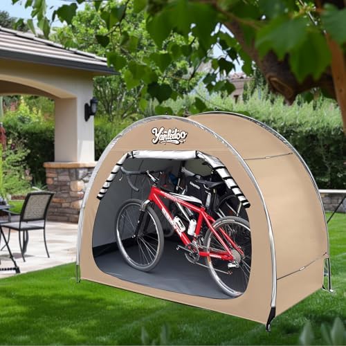 Bicycle Cover Fits 2-3 Bikes, Outdoor Bike Shed, Bike Tent (Beige)