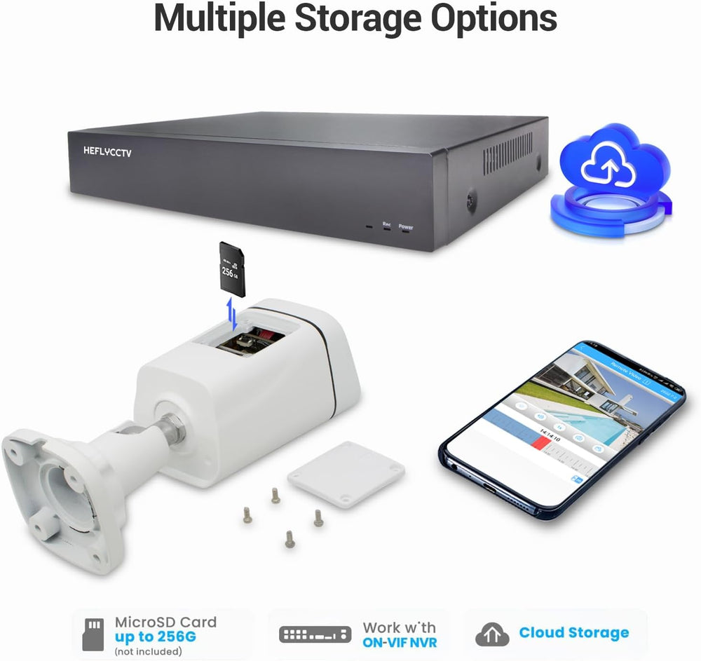 4MP POE IP Camera,Bullet Security Surveillance Wired CCTV Cameras with Human ...
