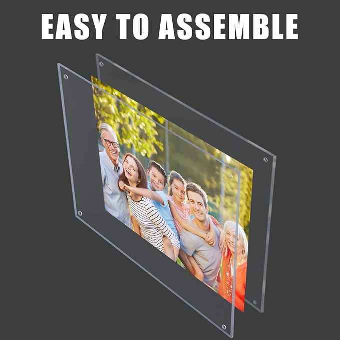 Kalami 3 Pack 8x10 Picture Frame Wall Mount Self Adhesive, Full Frame Size 10x11