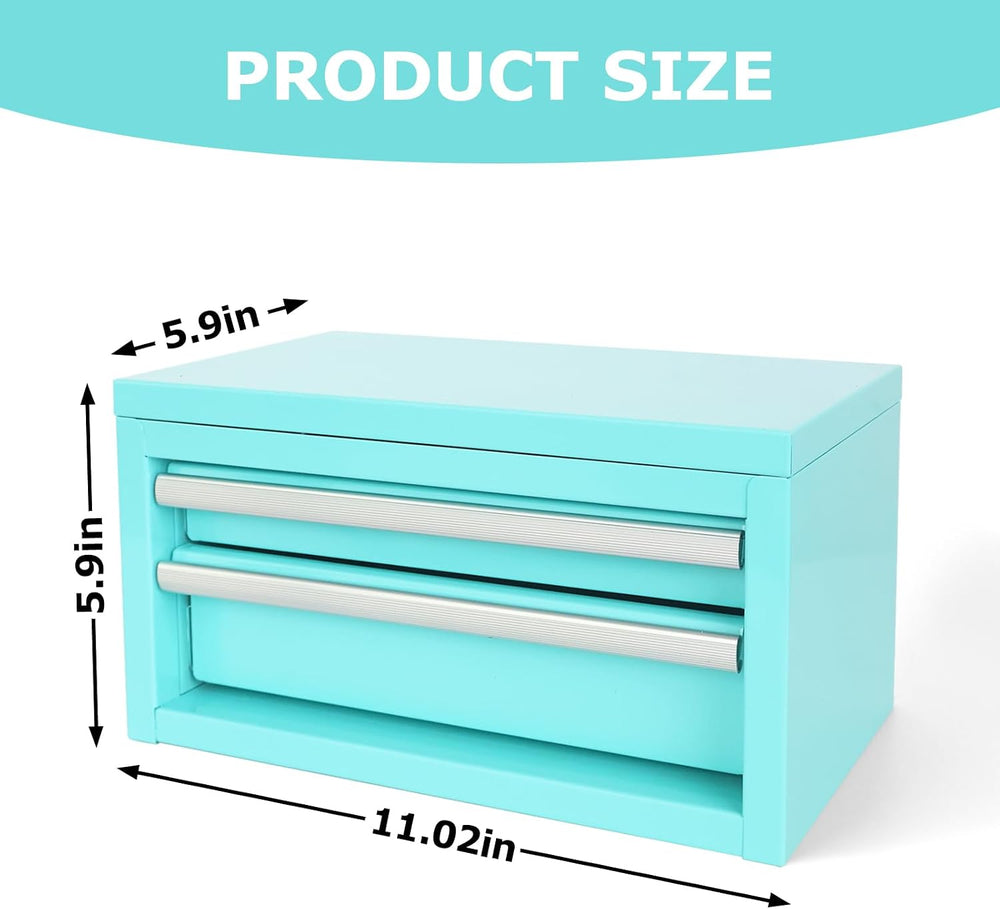 Mini Steel Tool Box with Drawers - Small Tool Chest for Small Item Storage Or...