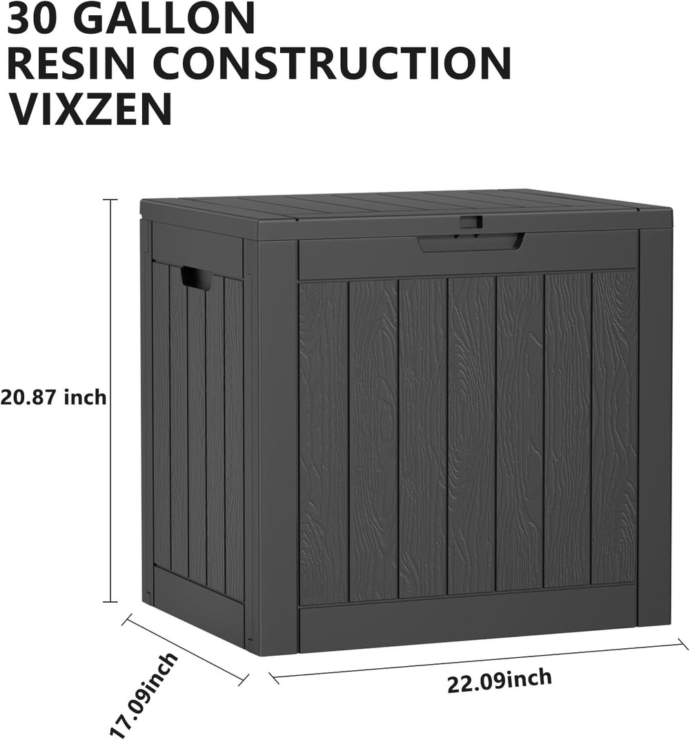 Vixzen 30 Gallon Deck Boxes Outdoor Waterproof, Lockable Storage Box for Pati...