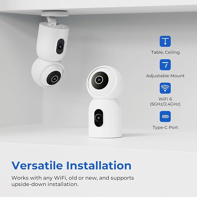 IMILAB C30 Dual Security Camera Indoor, 3K+3K Lens Pet/Baby Monitor Camera