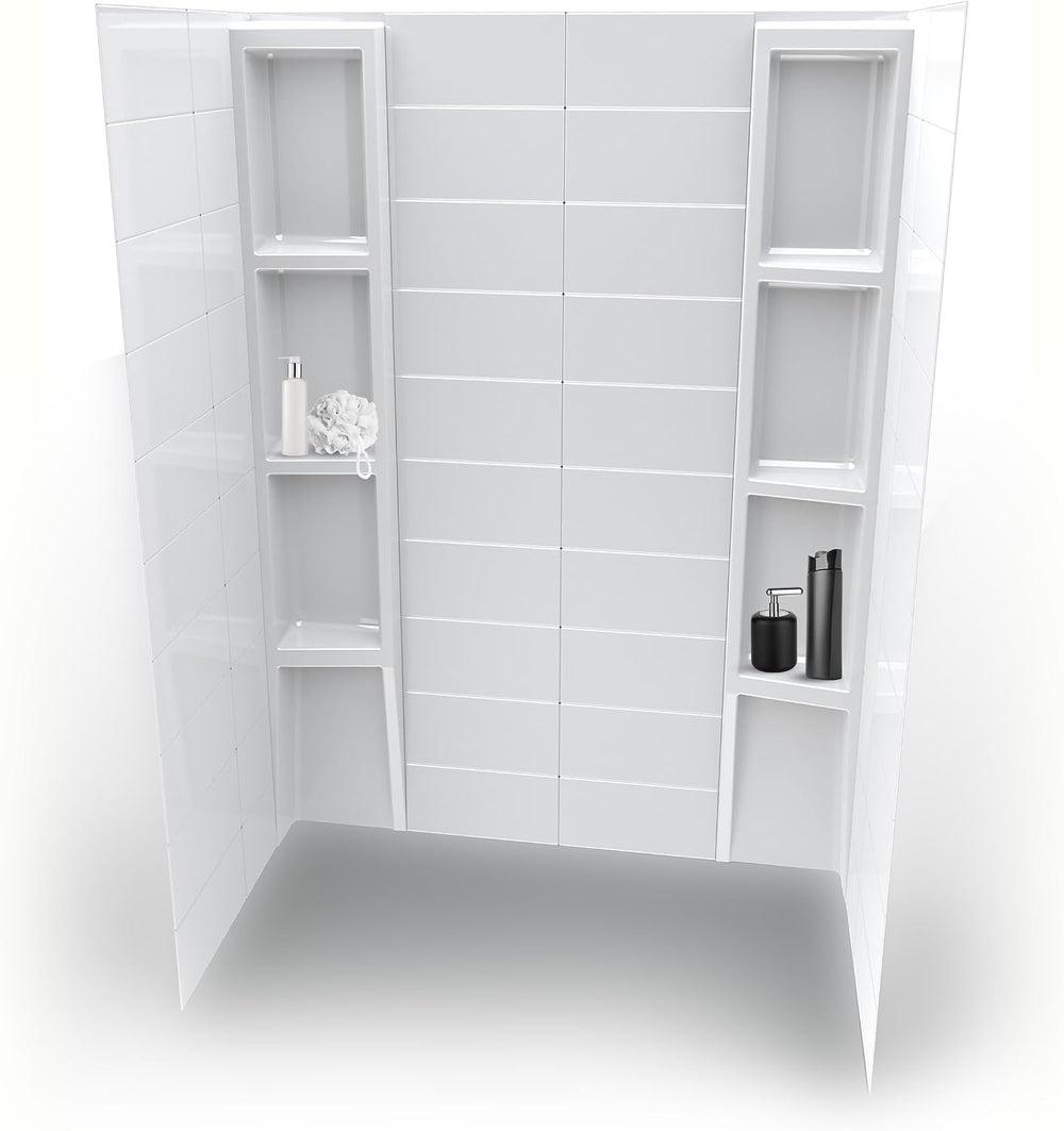 White Acrylic Shower Wall Surround 36"x 60"x 80"