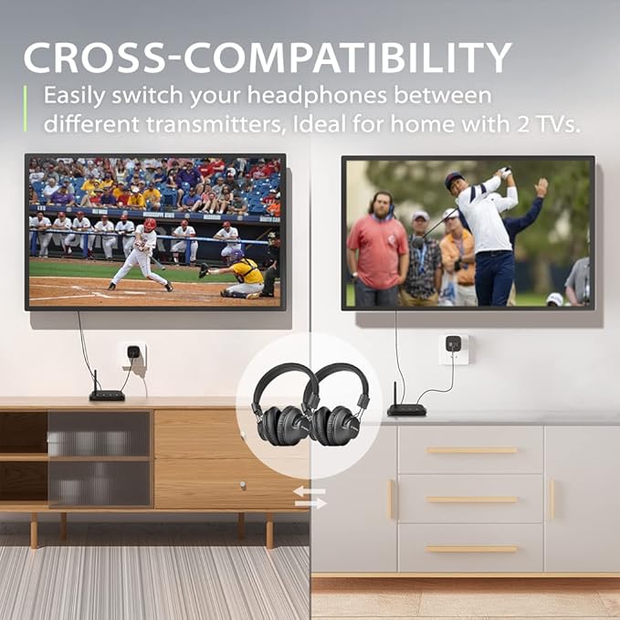 Avantree Shift - Wireless TV Multiple Headphones Pack,