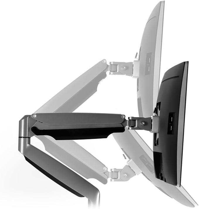 Mount-It! Dual Monitor Arm Mount Desk Stand Two Articulating Gas Spring Height